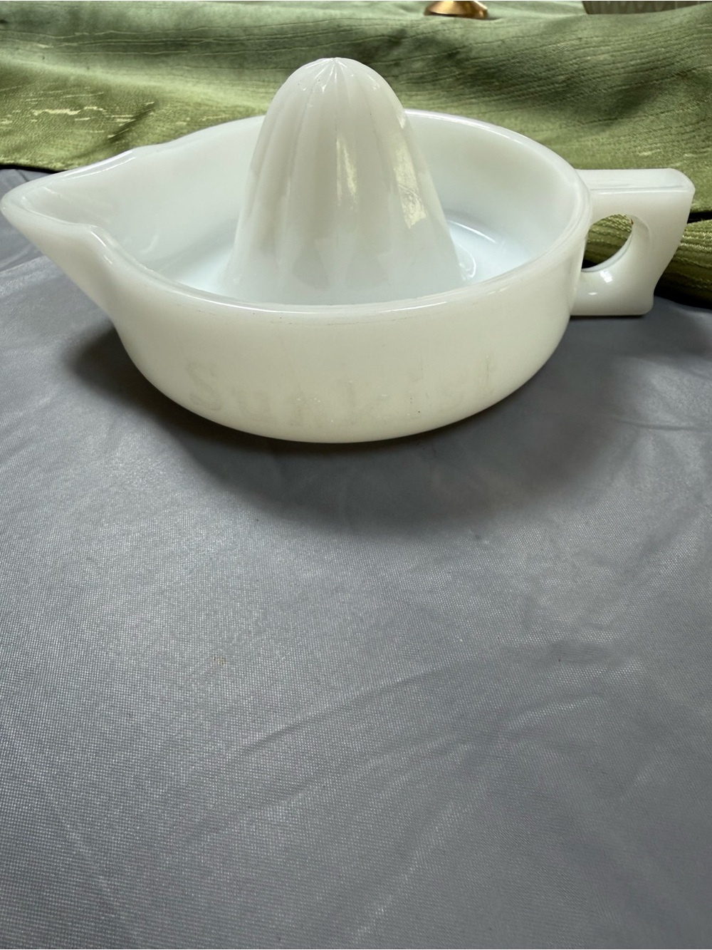 Vintage Sunkist Juicer White Milk Glass